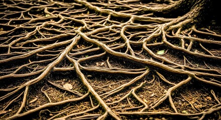 Tree Roots Intricate Network Forest Floor Dark Texture Woodland Background