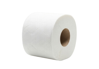 Fototapeta premium A single roll of white toilet paper isolated on a transparent background