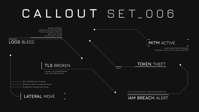 Callout Hud Set With Digital Corner Lines For Title Design