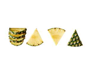 Two pieces of sweet chocolate dessert and three pieces of orange fruit snack decoration, isolated on a white or transparent background