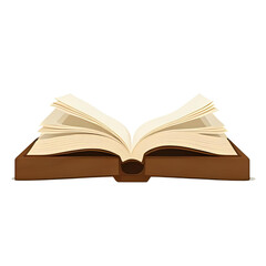 A classic open book with blank pages, perfect for illustrating concepts of knowledge, education, learning, and storytelling, presented as a vibrant vector graphic against a clean white background
