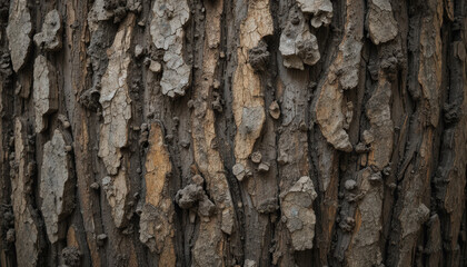 Obraz premium Textured bark exploration forest nature photography close-up vertical view organic patterns