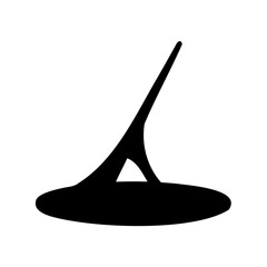 Stylized illustration of a sundial with a simple, modern black silhouette