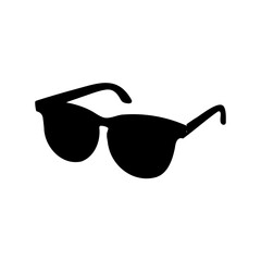 Bold black sunglasses silhouette against a bright white background for summer