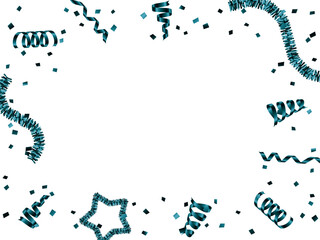 Fリボン、モール、紙吹雪、16青緑