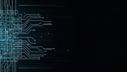 Abstract digital network background with glowing blue circuit lines illustrating modern technology and data transfer concepts for advanced computing systems