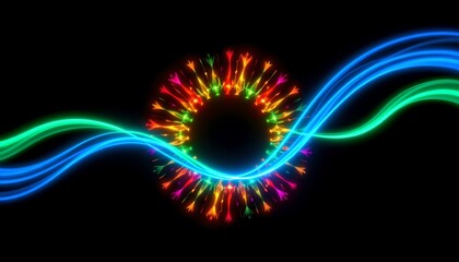 Obraz premium Vibrant Abstract Symmetrical Light Pattern