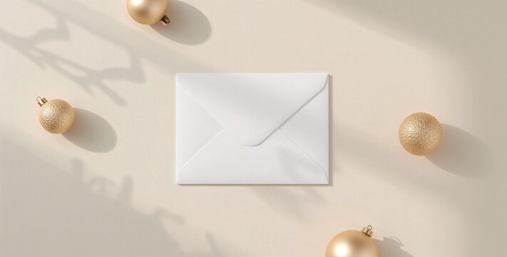 Christmas Greeting Card Mockup with Festive Holiday Decorations