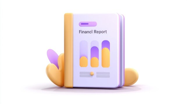 3D illustration of a financial report document with colorful graphs and charts representing data analysis and business performance review - Powered by Adobe