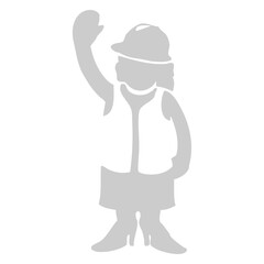 Woman Worker Waving Icon
