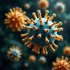 Colorful representation of viruses in a microscopic world Generative AI