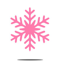 pink snowflake on a white background,