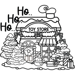 a vector of a toy store in Christmas vibe

