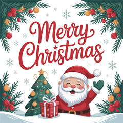 christmas card with santa claus