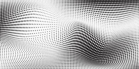 Abstract Black And White Halftone Dot Texture Background