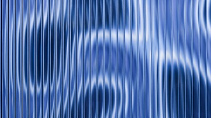 Abstract Glass 3D Background: Glowing Deep Blue Lines and Fluid Distortion Effect