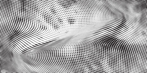 Abstract Black And White Halftone Dot Texture Background