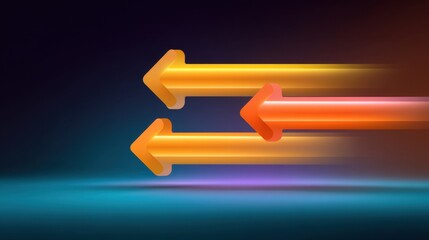 Colorful Abstract Arrow Design with Motion Blur Effect on a Dark Background for Modern Digital Artwork and Creative Projects