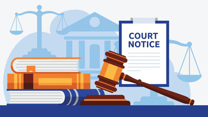 Official Court Notice Legal System Justice and Law Enforcement Concepts