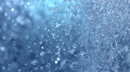 Obraz premium cold shower routine, droplets in motion, fresh blue tones, dynamic realistic water textures, invigorating atmosphere, health and resilience concept