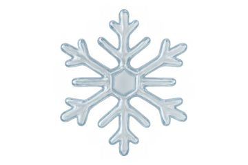 Ice crystal snowflake symbol representing winter, cold weather, and seasonal holidays with transparent background