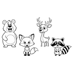 set of funny animals