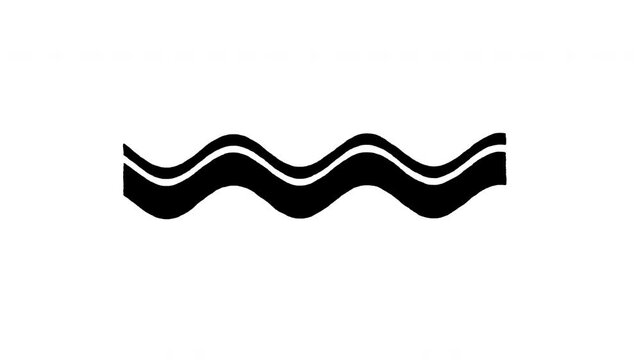 Dynamic Black Ink Brush Decorative Line Animation. Rough Hand-Drawn Element for Grunge Aesthetic and Design Transition