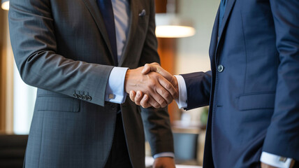 Business Handshake Between Two Professionals Showing Trust Agreement Partnership and Corporate Cooperation Concept