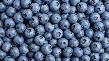 Fresh Ripe Blueberries Close-Up Image Background for Food, Nutrition & Market Use