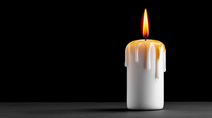 Twin-Flame Candle Burning at Both Ends on Black Background