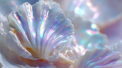 Iridescent Shells Shine with Hues of Pastel Colors in Soft Focus