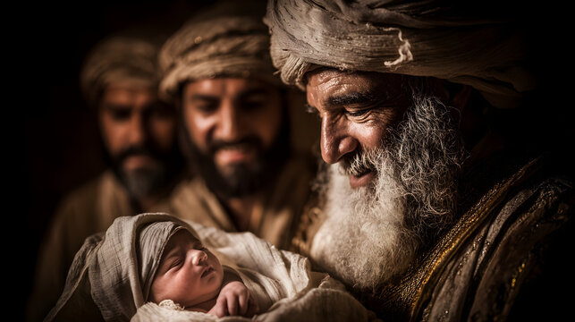 Three Visitors Coming to Visit the Baby Jesus: Shepherds or Wisemen