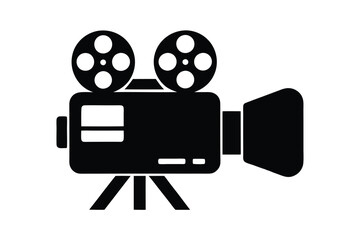 video projector icon silhouette on white background
