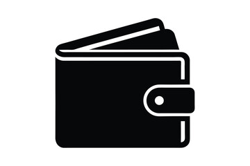 wallet icon silhouette on white background
