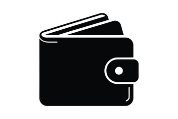 wallet icon silhouette on white background