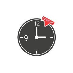 Clock face showing approaching deadline with urgent alert symbol