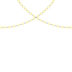 Golden colour creastmas lights on transparent background 