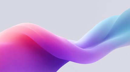 Ethereal Flow of Colorful Waves with Soft Pink and Blue Gradient Textures Against a Light Background for Abstract Design Concepts