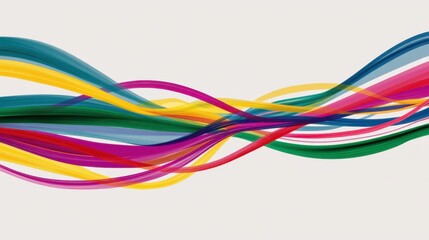 Fototapeta premium Colorful Curved Lines on a Soft Background Representing Movement, Energy, and Creativity in Abstract Art and Design, Perfect for Modern Projects
