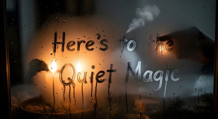 Here's to the quiet magic written on condensation covered glass illuminated by flickering candle light