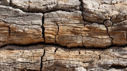 Sharp of layered tree bark capturing intricate cracks and rugged patterns Natural shadows add depth without clutter enhancing
