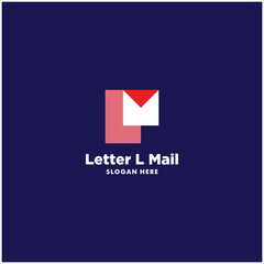 Letter L Mail Logo Design Vector Template