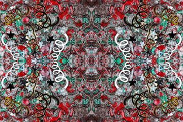 Sfondo multicolore con nastri e stelle	