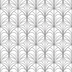Gray and white repeating geometric fan-shaped pattern