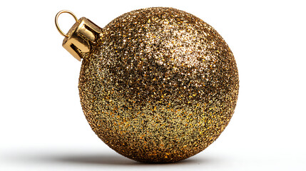 golden christmas ball isolated on white background