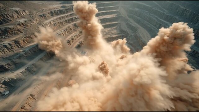 Aerial View of Explosive Demolition in Urban Landscape