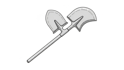 Doublebladed shovel a unique and unusual digging tool illustration.
