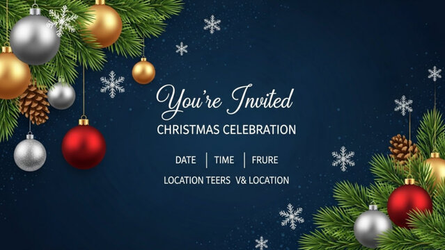 Christmas invitation card created with generated ai