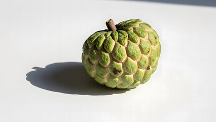 Fototapeta premium Fresh Custard Apple Fruit on White Background with Natural Light.