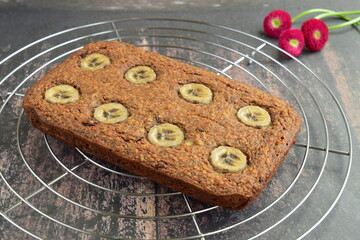 Homemade banana oatmeal cake 